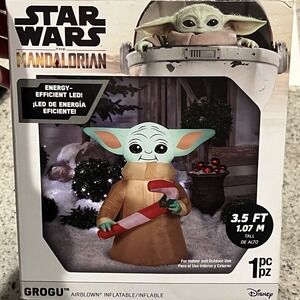 Star Wars Mandalorian Grogu Baby Yoda Christmas Inflatable 3.5 ft